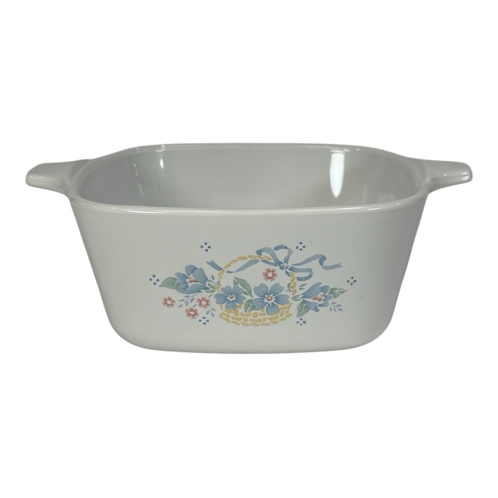Vtg Corning Ware P-43-B 700ml Country Cornflower Square Casserole Dish NO Lid